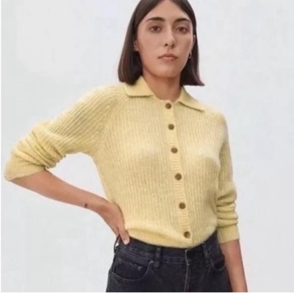 everlane The Alpaca Collared Cardigan